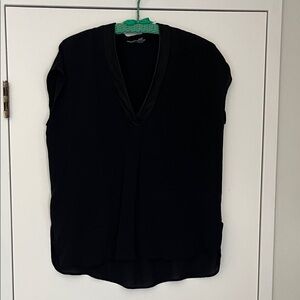 Vince Black V-Neck Blouse